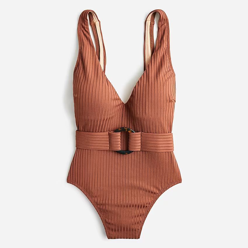 Wide-rib belted one-piece | J.Crew US