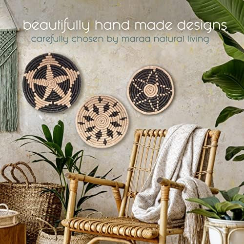 Wall Basket Decor - Handmade Natural Seagrass Baskets - Unique Boho Wall Art - Enhance your Home ... | Amazon (US)
