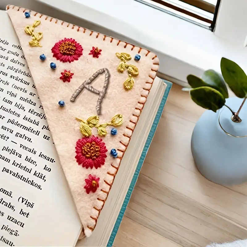 Hand Embroidered Felt Corner Bookmark Letter Embroidery - Temu United Kingdom | Temu Affiliate Program