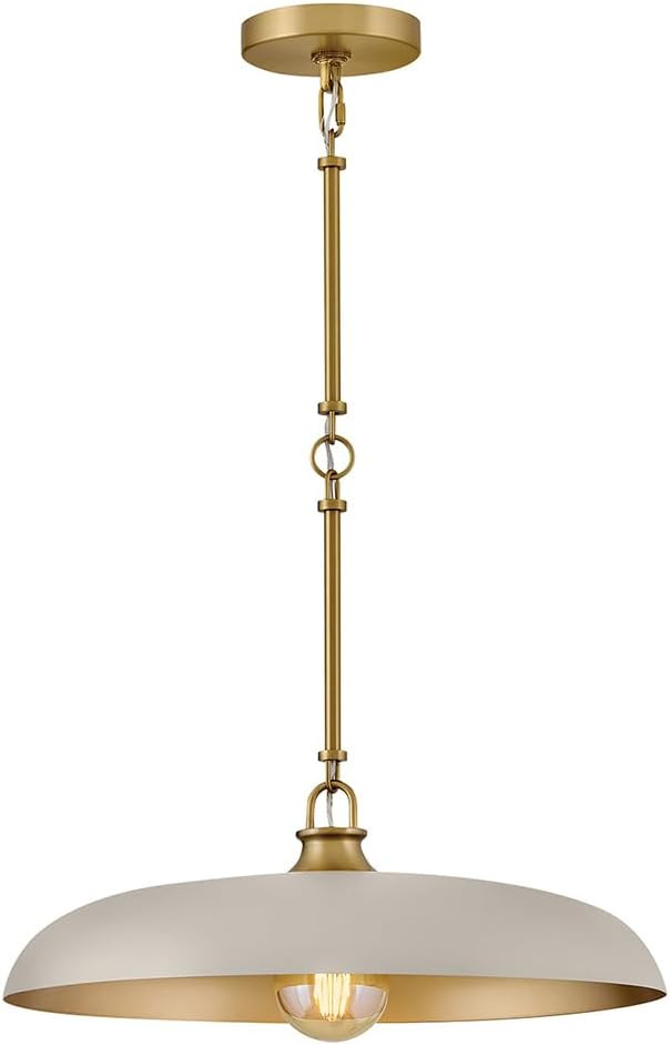 Hinkley Sadie 18 Inch Dome Pendant Light – Light Taupe and Lacquered Brass, Two-Tone, Hanging C... | Amazon (US)