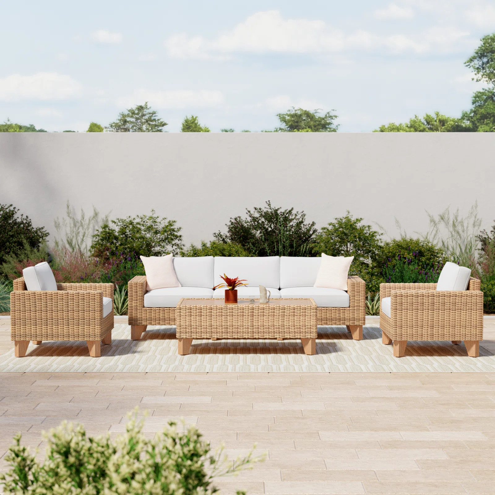 Swifton 4 Piece Outdoor Sofa Seating Group with Cushions | Joss & Main