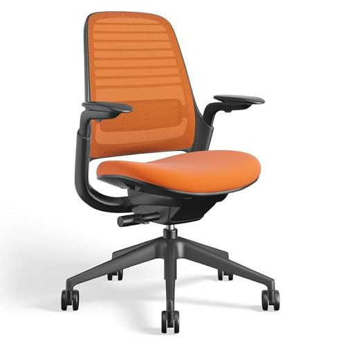 Steelcase Series 1 Office Chair - Ergonomic Work Chair with Wheels for Hard Flooring - Helps Support Productivity - Weight-Activated Controls, Back Supports & Arm Support - Easy Assembly - Tangerine | Amazon (US)