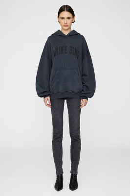 ANINE BING Harvey Sweatshirt in Dark Washed Black | Anine Bing