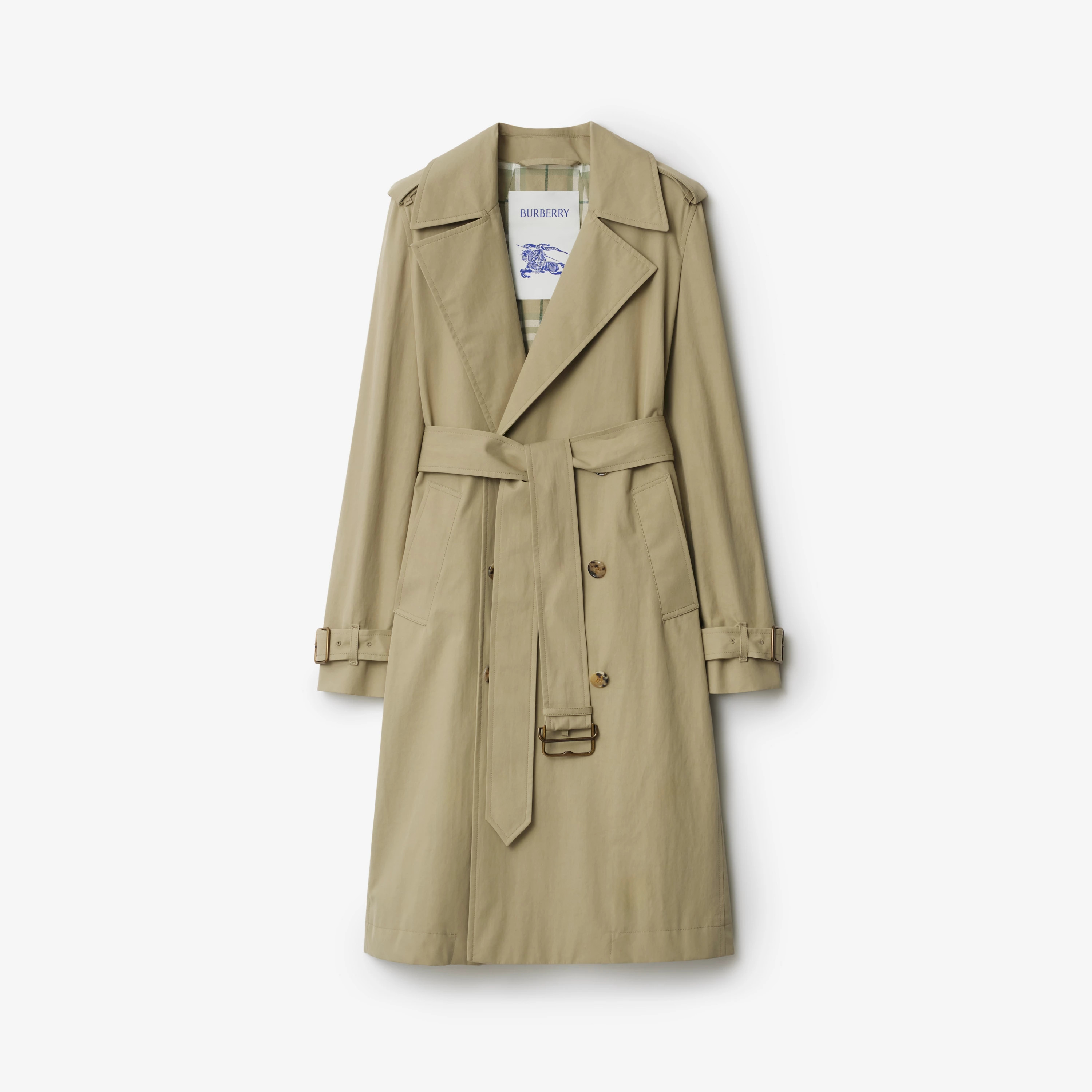 Long Gabardine Trench Coat in Skylark - Women, Cotton | Burberry® Official | Burberry (UK)