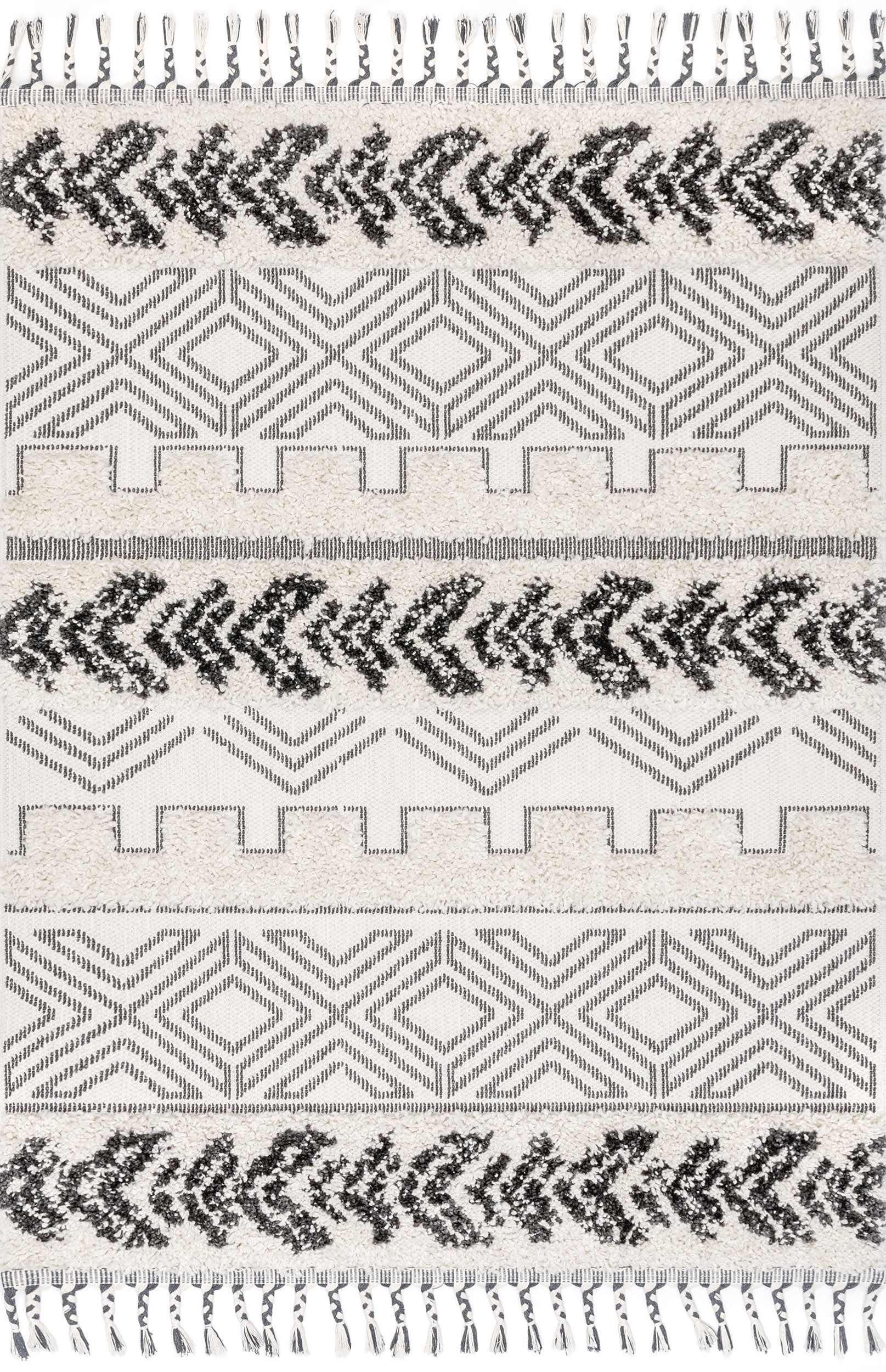 Light Grey Banded Shag 3' x 5' rug | Rugs USA