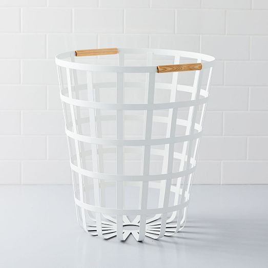 Yamazaki Wood Handle Metal Baskets | West Elm (US)