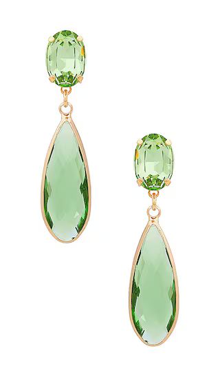 Mono Colour Drop Earrings in Pistachio Green & Crystal | Revolve Clothing (Global)