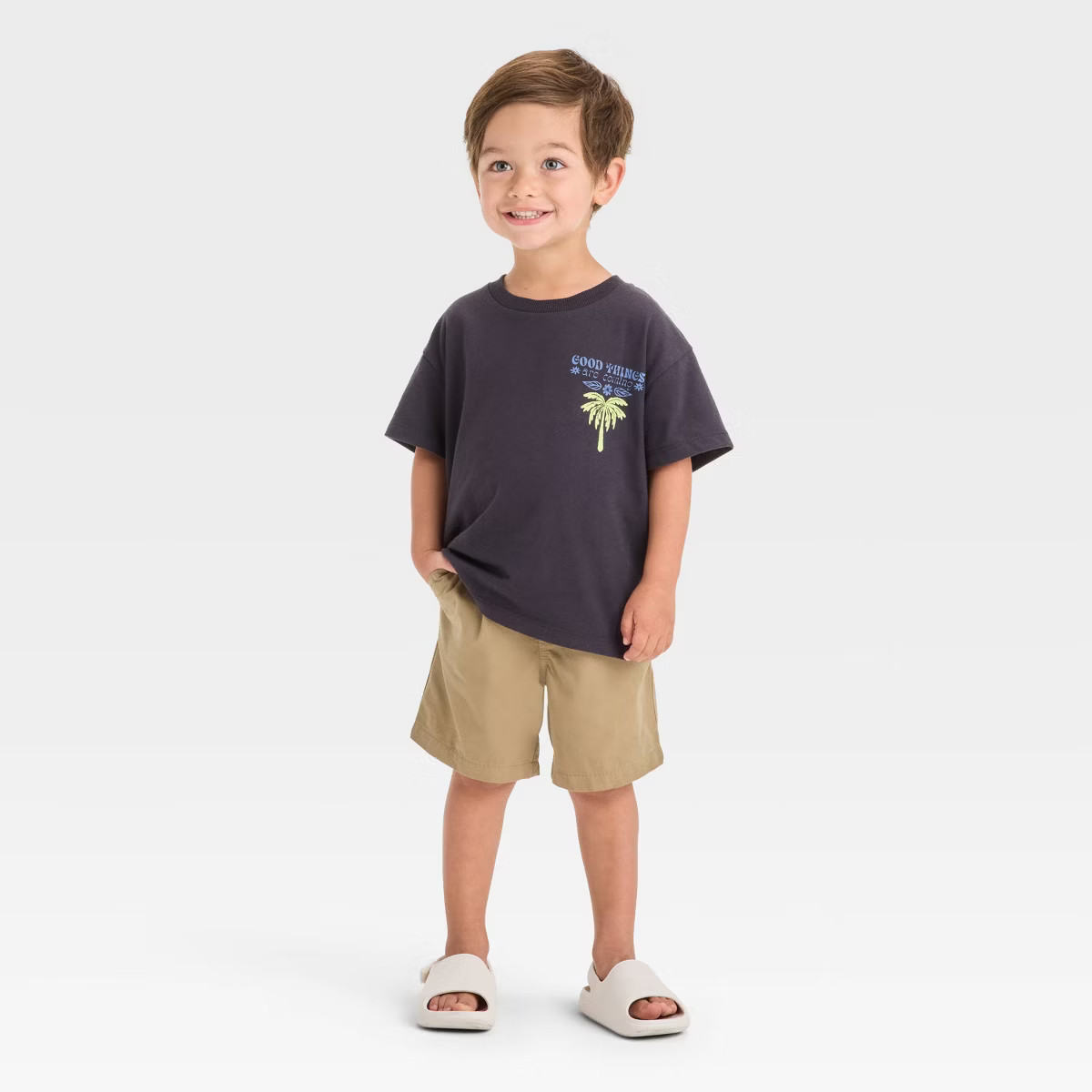 Grayson Mini Toddler Boys' Good Things Are Coming Graphic T-Shirt - Black | Target