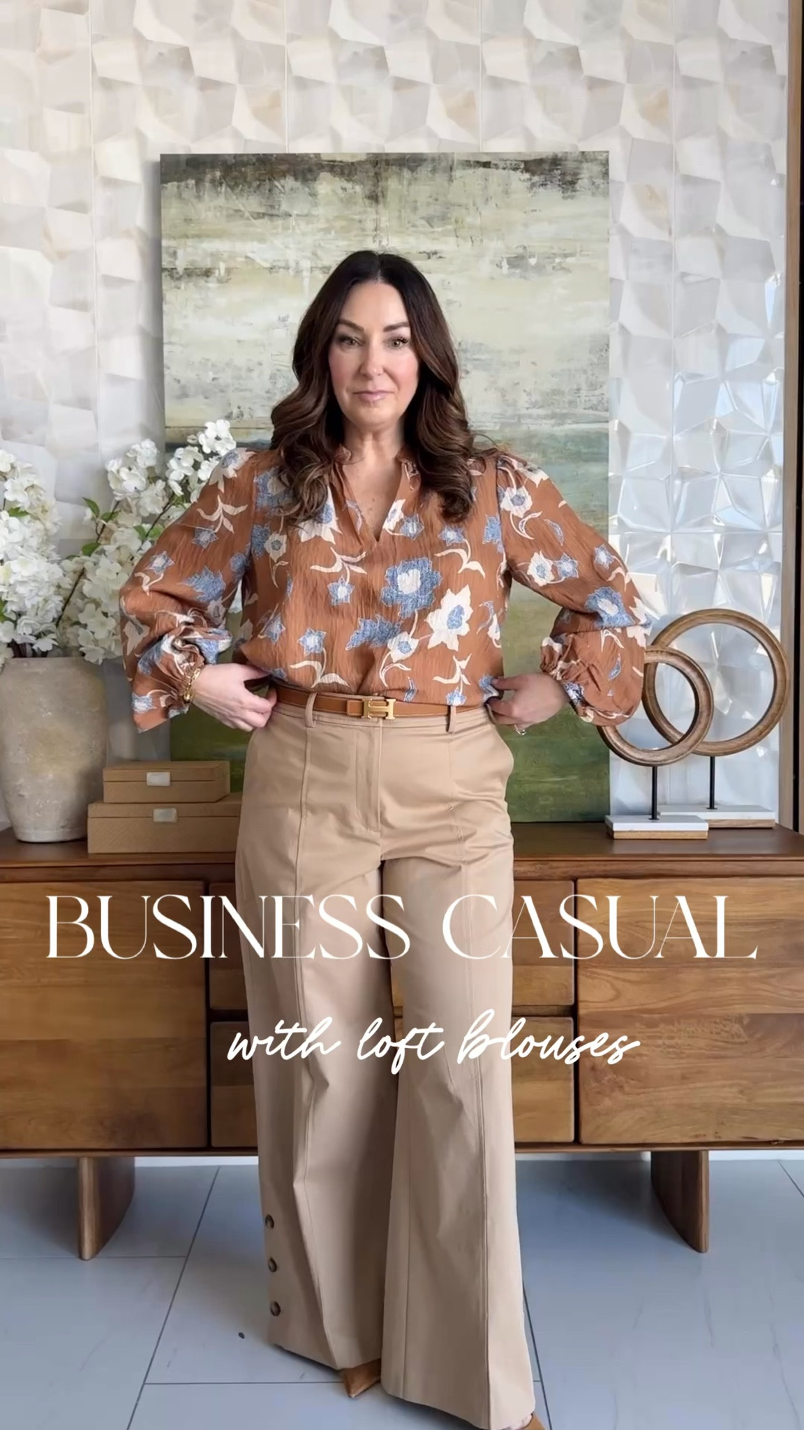 Loft Business Casual outfits now on SALE! Love these blouses and they look great with neutrals for now and into spring. 

-Blouses tts, L
-Button Pants size down these run large need 10
-Spanx pants size up if in-between wearing large petite  

 #LTKOver40 #LTKMidsize #LTKWorkwear