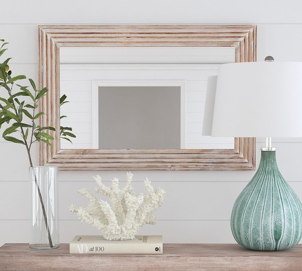 Palma Handcrafted White Wash Mirror - 24" x 36" | Pottery Barn (US)