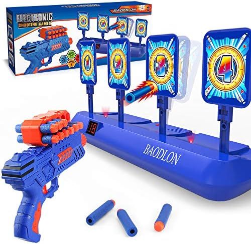 BAODLON Digital Shooting Targets with Foam Dart Toy Gun, Electronic Scoring Auto Reset 4 Targets Toy | Amazon (US)