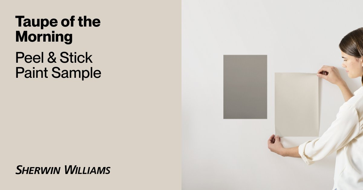Taupe of the Morning Paint Sample by Sherwin-Williams (9590) | Peel & Stick Paint Sample | Samplize