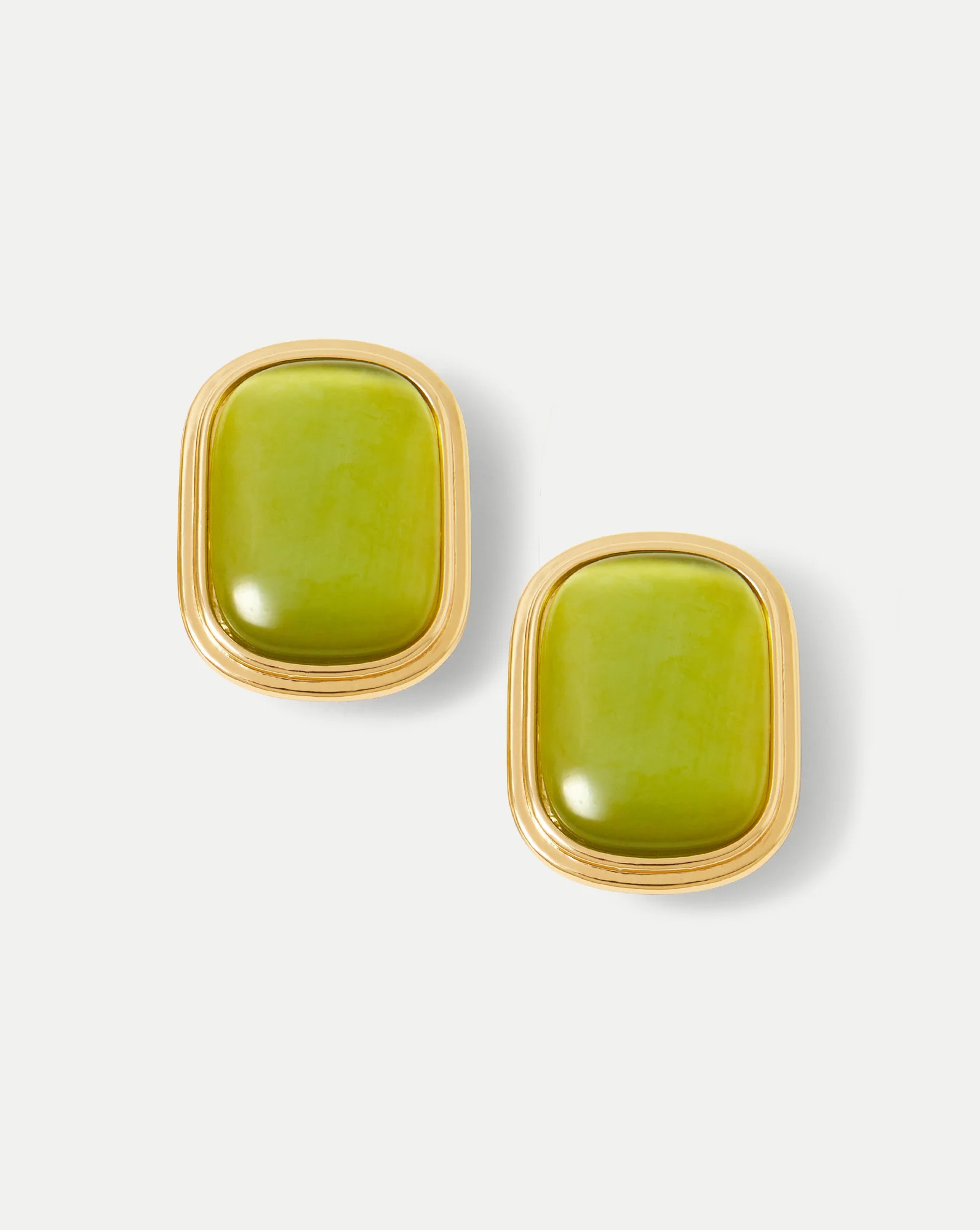 Veronica Beard Cat's Eye Stone Earring Light Pistachio | Veronica Beard
