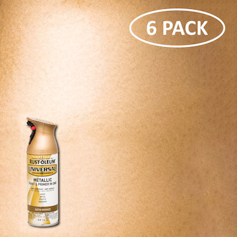 Rust-Oleum Universal 6-Pack Gloss Bronze Metallic Spray Paint and Primer In One (NET WT. 11-oz) | Lowe's