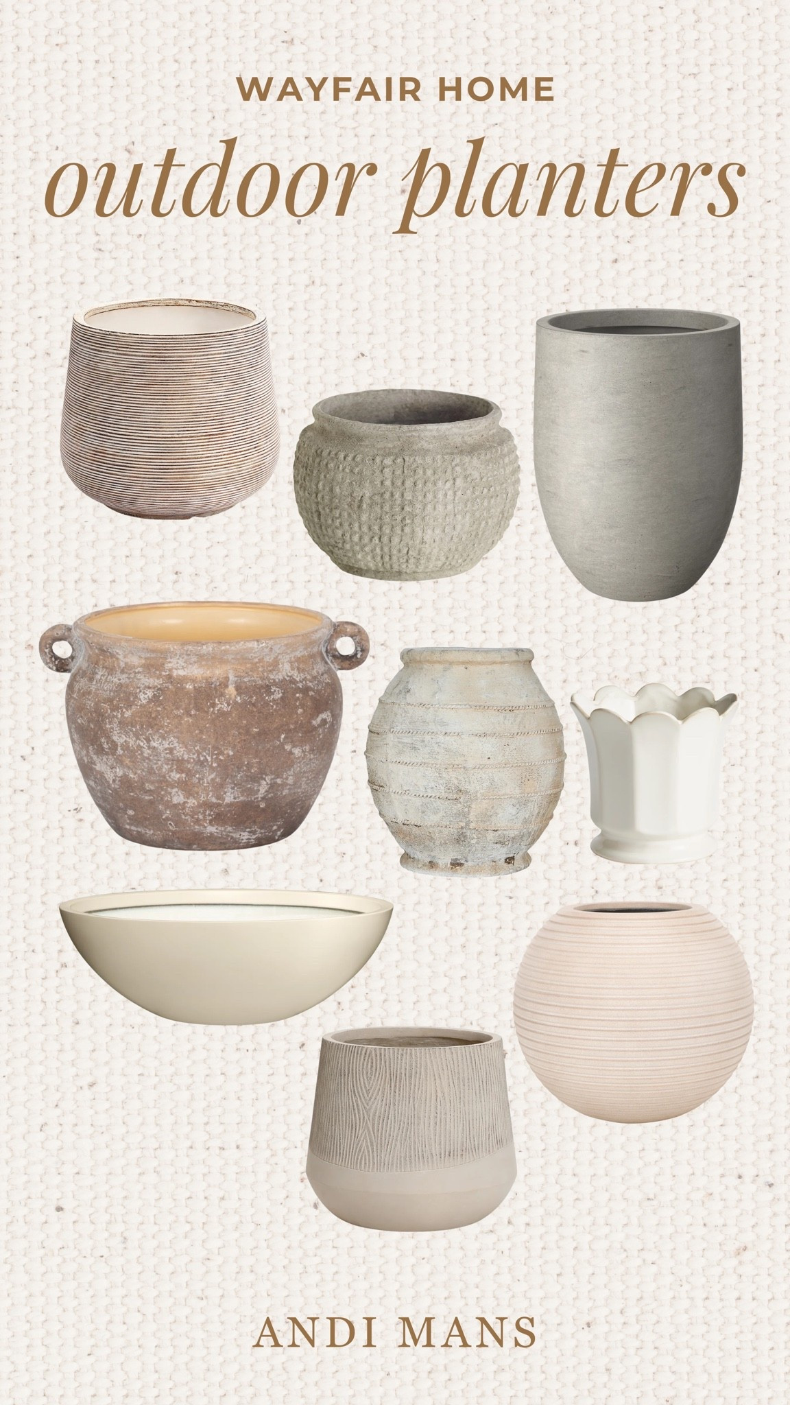 Wayfair earthy and neutral planters for your outdoor patio plans! And some others from more brands I love like Walmart, world market too!

#LTKdayinmylife #LTKSaleAlert #LTKHome
