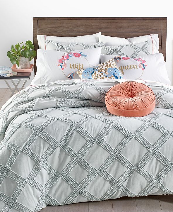 CLOSEOUT! Chenille Trellis 3-Pc. Full/Queen Comforter Set, Created for Macy's | Macys (US)