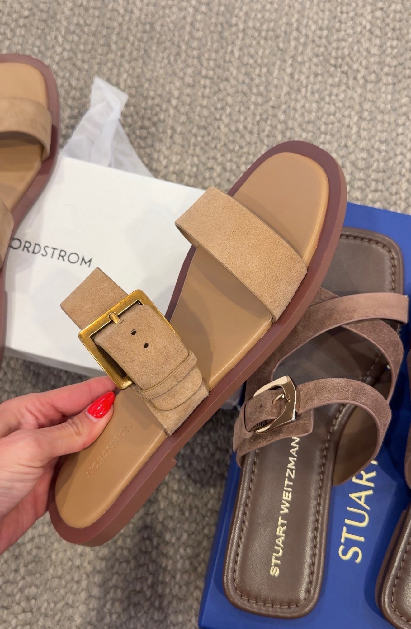 These suede sandals are such a good transitional shoe when you’re not quite ready to give up sandals but want something that feels more like fall. The warm neutral shades and oversized buckles make them so easy to wear with denim, dresses, and everyday outfits.

suede sandals, neutral sandals, fall sandals, transitional shoes, buckle sandals, brown sandals, Nordstrom shoes, women’s sandals, fall shoes, everyday shoes, annabrstyle

#LTKSeasonal #LTKootd