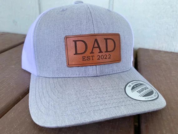 Fathers Day Dad Est 2022 Hat Made With REAL LEATHER | Etsy | Etsy (US)