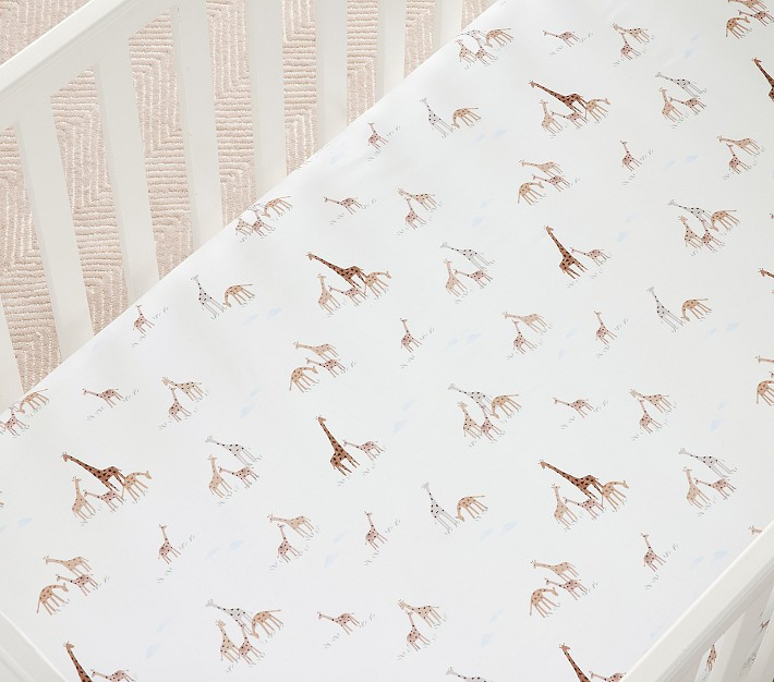 Goldie Giraffe Crib Fitted Sheet | Pottery Barn Kids