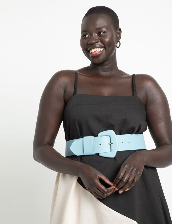 Wide Padded Buckle Belt | Women's Plus Size Belts  | ELOQUII | Eloquii