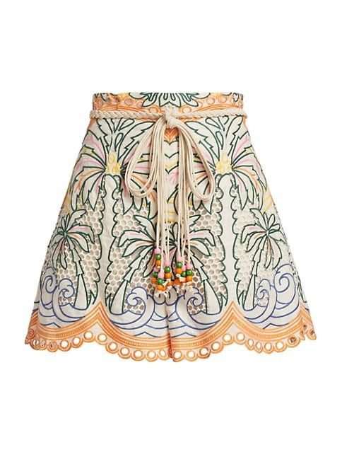 Ginger Tropical Embroidered Shorts | Saks Fifth Avenue