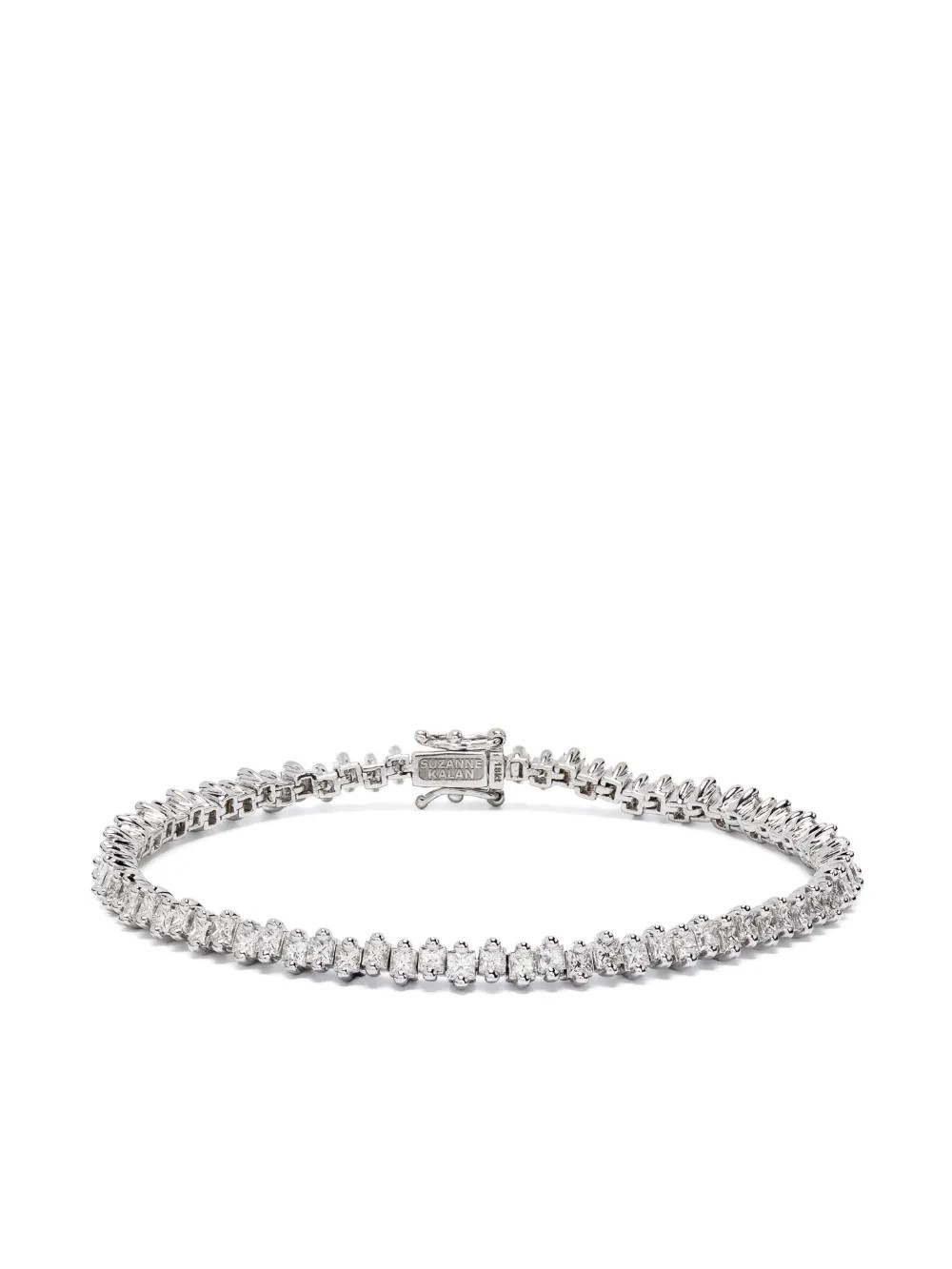 Suzanne Kalan 18kt white gold Princess Midi diamond tennis bracelet | Farfetch Global
