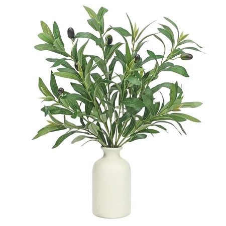 Scidweet Olive Artificial Plants in Vases, 3 Pcs 19" Faux Plants Greenery Stem Branches with Olive Fruits Spring Summer Indoor Office Table Wedding Party Home Decor | Walmart (US)
