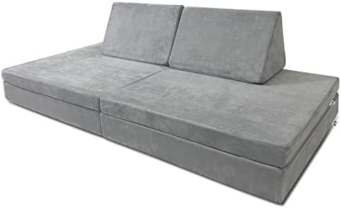 Mod Blox 6 Piece Soft Furniture Playset Modular Microsuede Foam Play Couch for Creative Kids (Light  | Amazon (US)