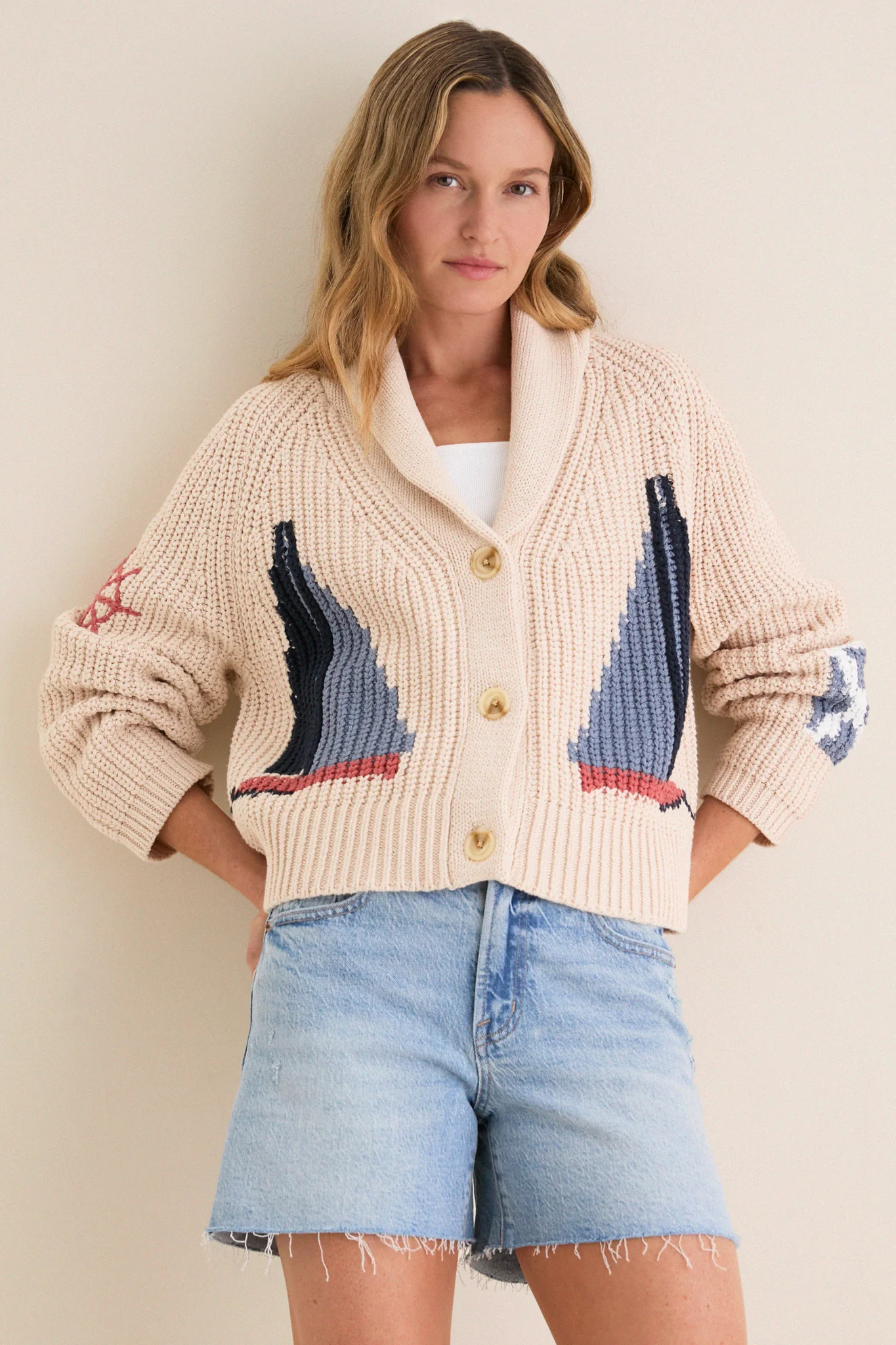 Sandstone Cotton Sailboat Charlie Cardigan | Tuckernuck (US)