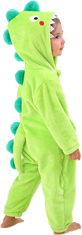 Kids Boys Dinosaur Costume Onesies with Hood Soft Animal Cartoon Fleece Pajamas Gift | Amazon (US)