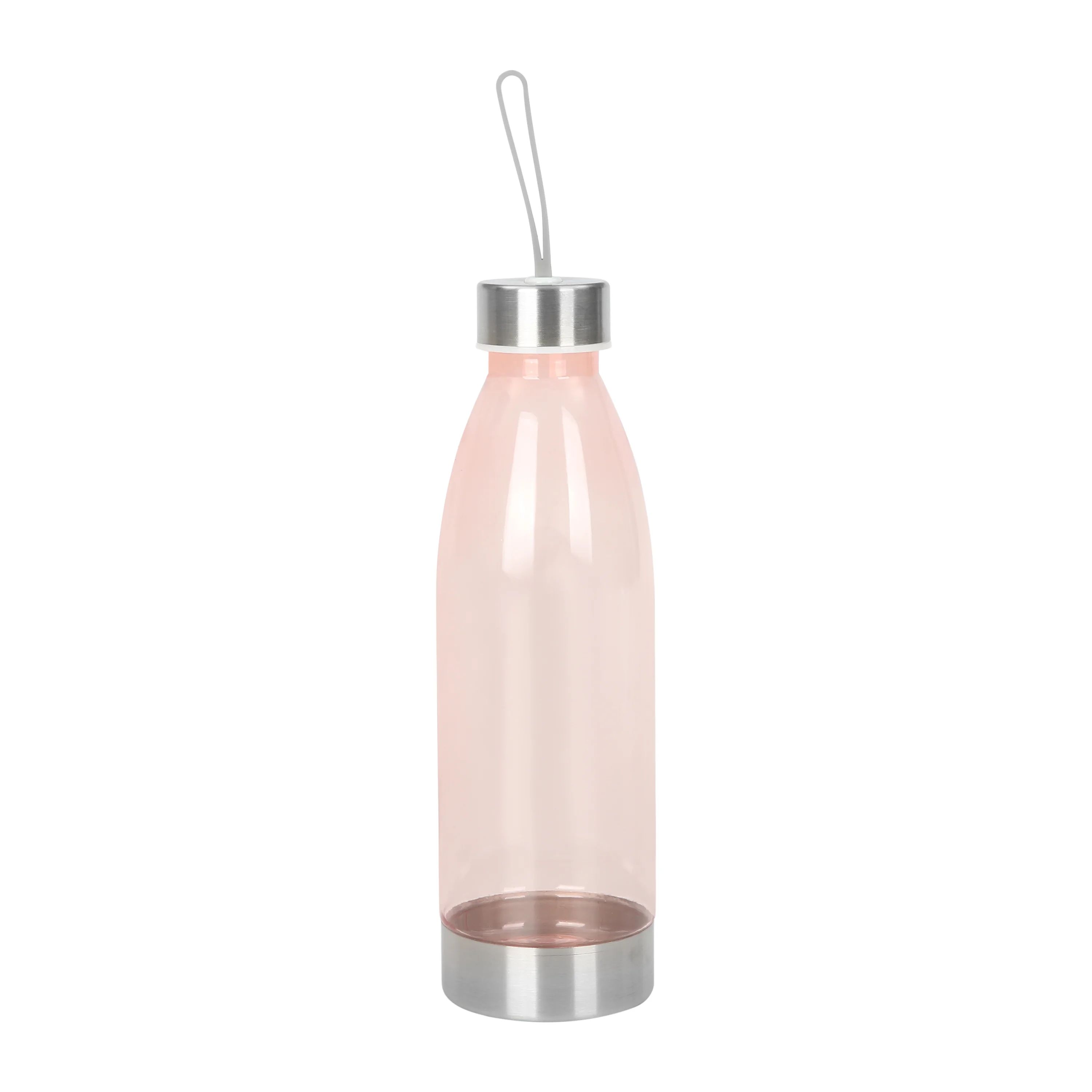 Mainstays 22 Ounce (22 Fluid Ounces) Pink Water Bottle with Stainless Steel Lid and Strap | Walmart (US)