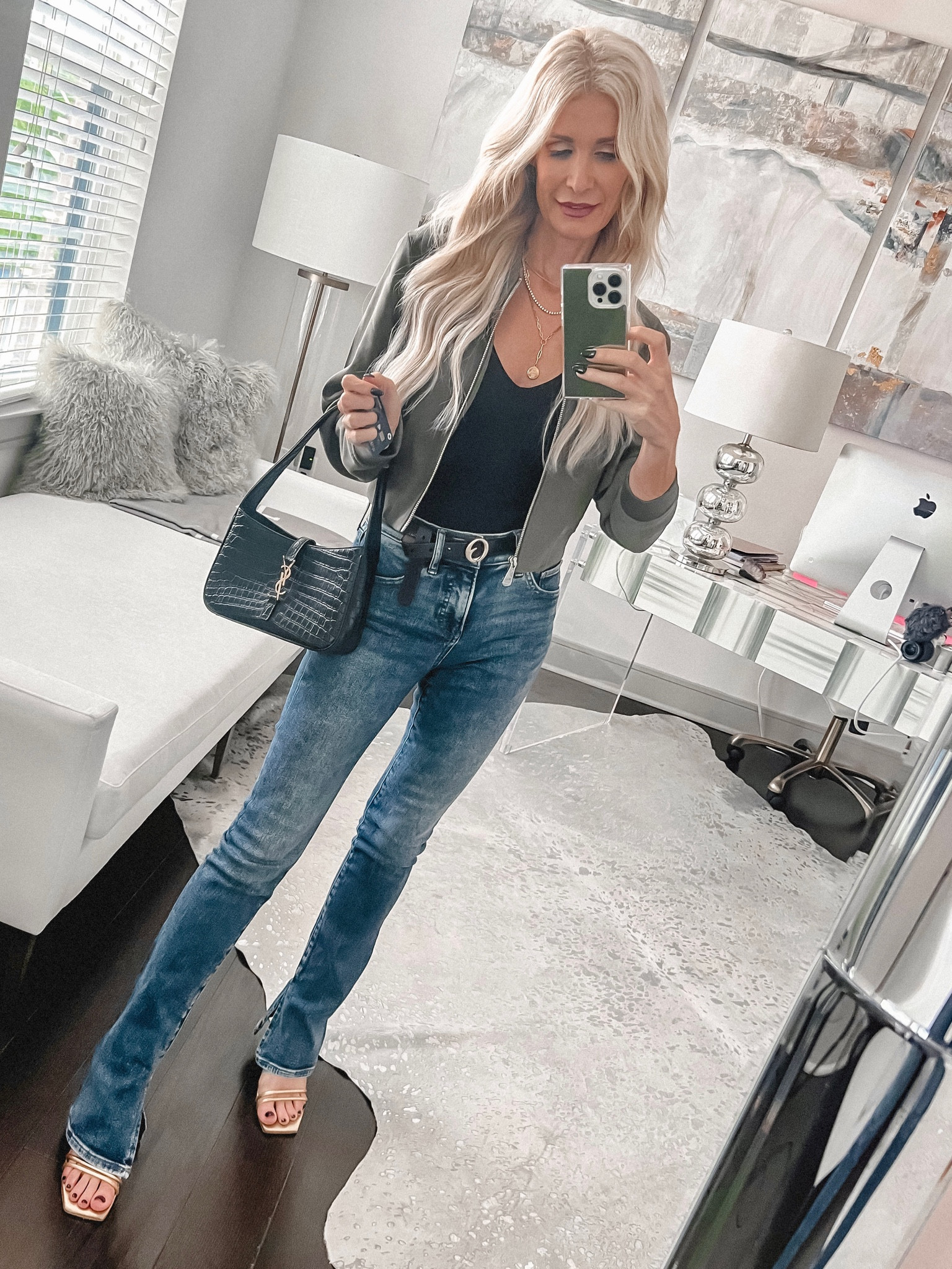 Obsessed with these under $100 baby flares that are currently 40% off!! They run tts, I’m wearing a size 0 regular. 

#LTKfindsunder100 #LTKover40 #LTKsalealert