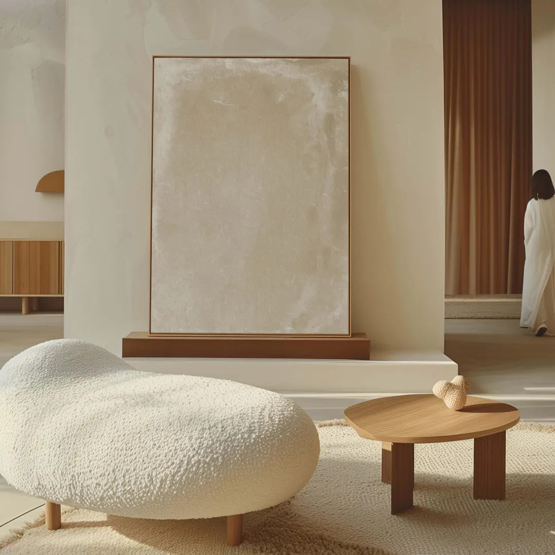 Minimalist Wabi Sabi Canvas Wall Art, Textured Look Art Giclée Print, Extra Large Living Room De... | Etsy (US)