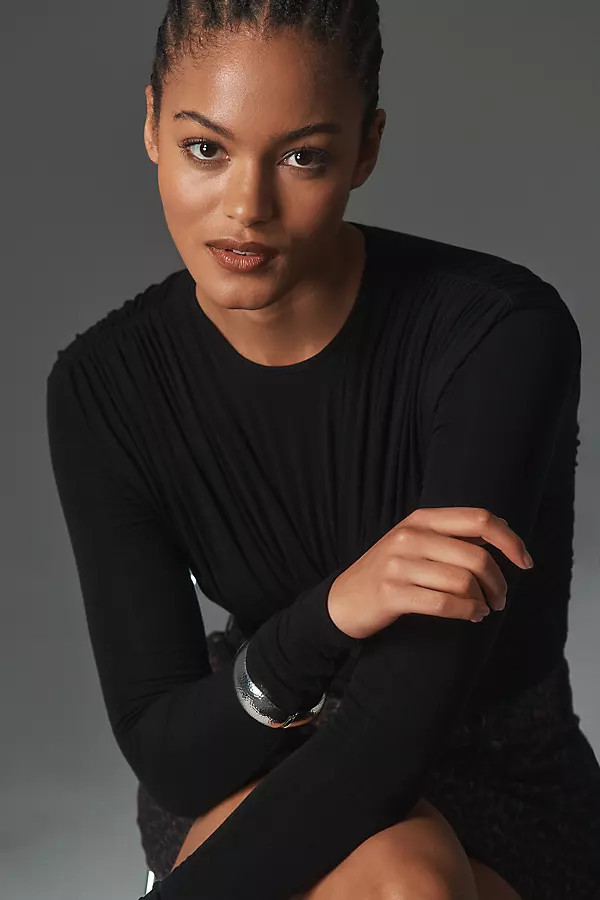 Abbi Long-Sleeve Bodysuit | Anthropologie (US)