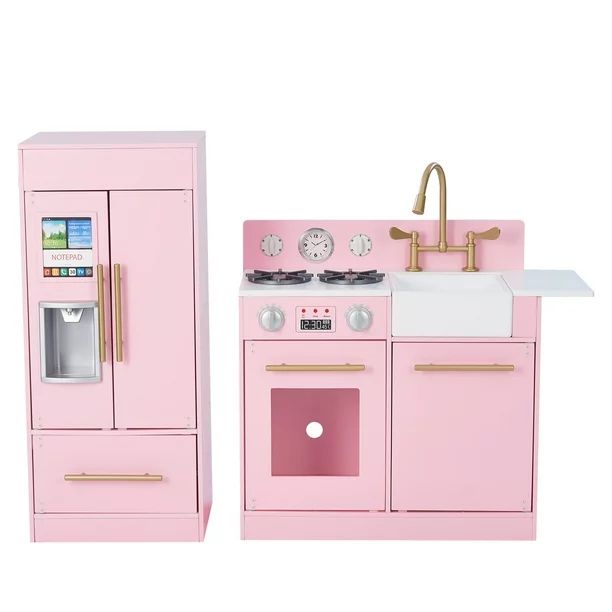 Teamson Kids Little Chef Chelsea Modern Play Kitchen - Pink/Gold | Walmart (US)