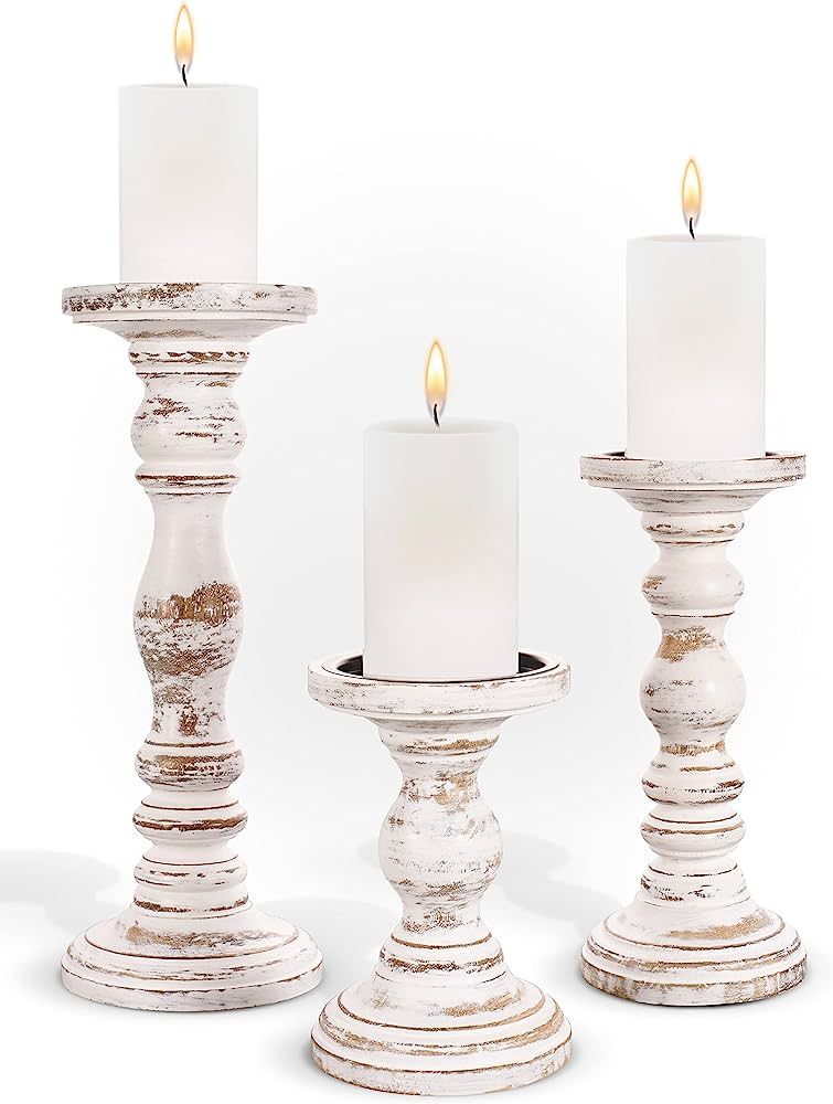 Candle Holders for Pillar Candles - Large Candle Holders Tall Candle Holders for Pillar Candles -... | Amazon (US)