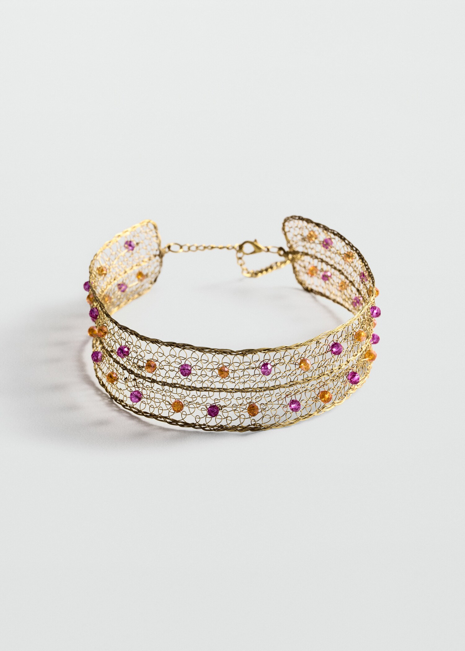 Choker metal mesh crystals | MANGO (US)