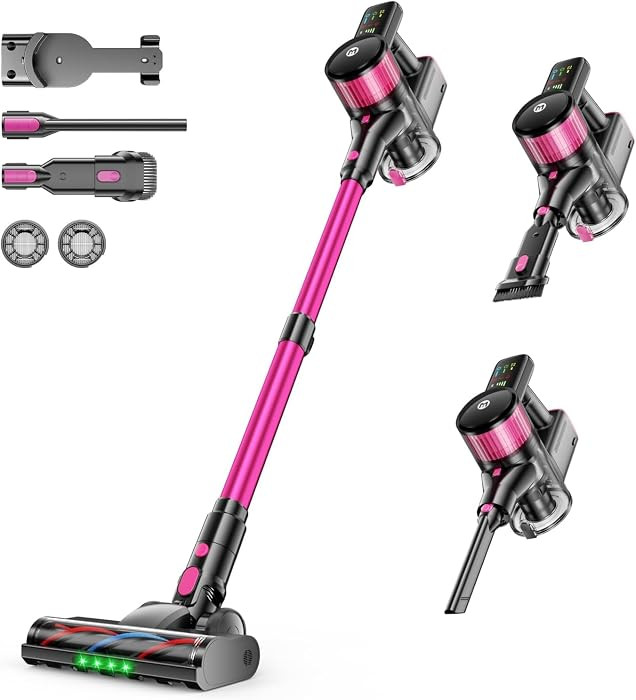Cordless Vacuum Cleaner 650W 55kPa Cordless Rechargeable Vacuum Cleaner Anti-Tangled Vacuum Clean... | Amazon (US)