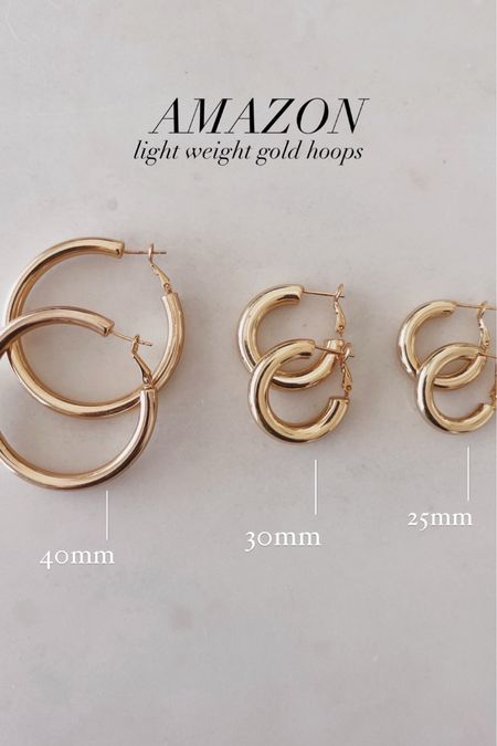 Amazon light weight gold hoops #StylinbyAylin #Aylin 

#LTKFindsUnder50 #LTKStyleTip