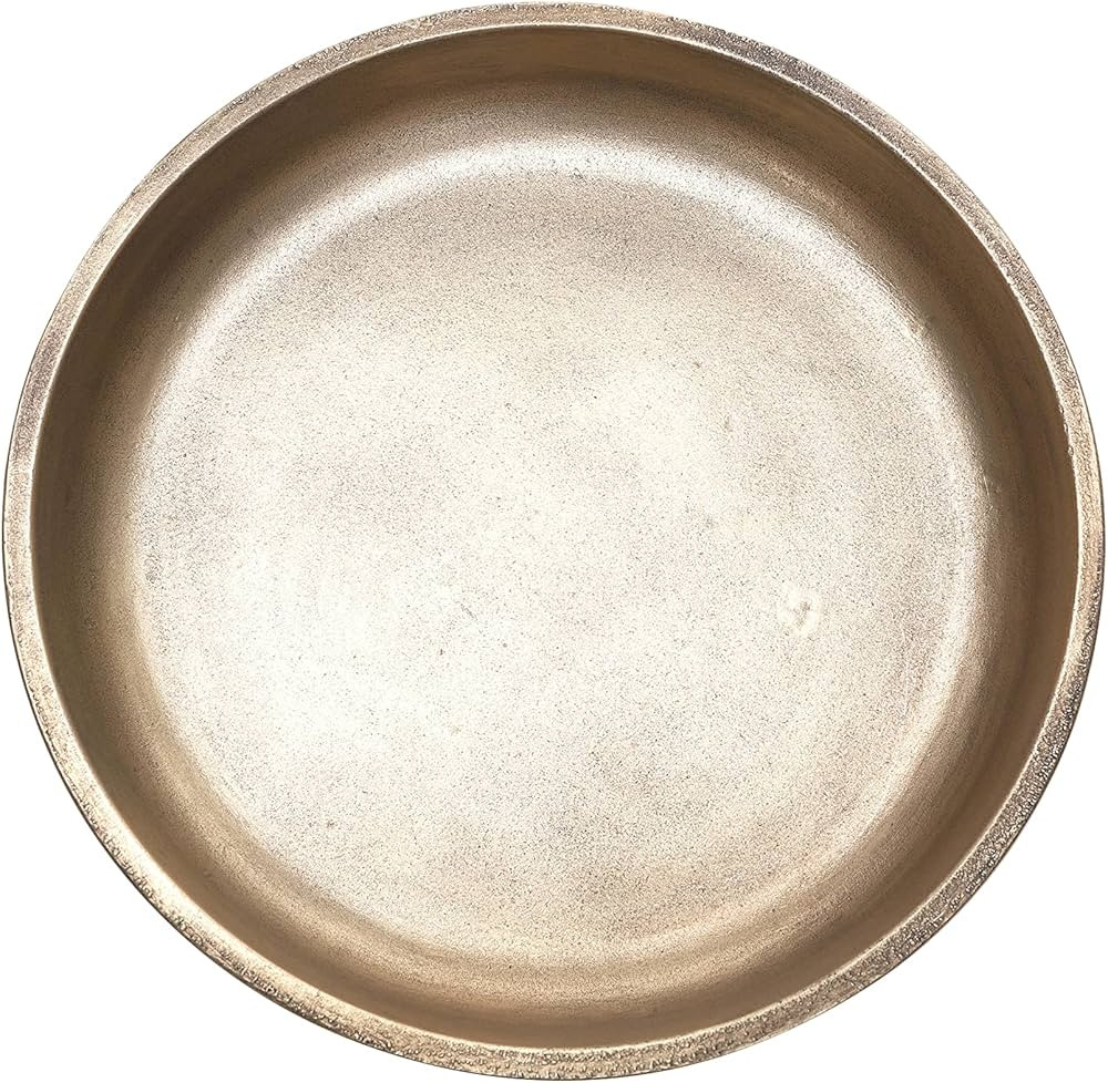 RM ROOMERS Round Wood Tray, 11 in Decorative Tray, Round Coffee Table Tray, Worn Gold Serving Cir... | Amazon (US)