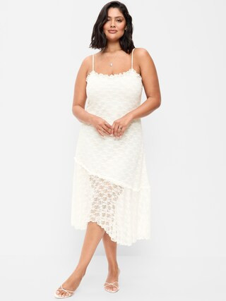 Fit & Flare Lace Midi Dress | Old Navy (US)