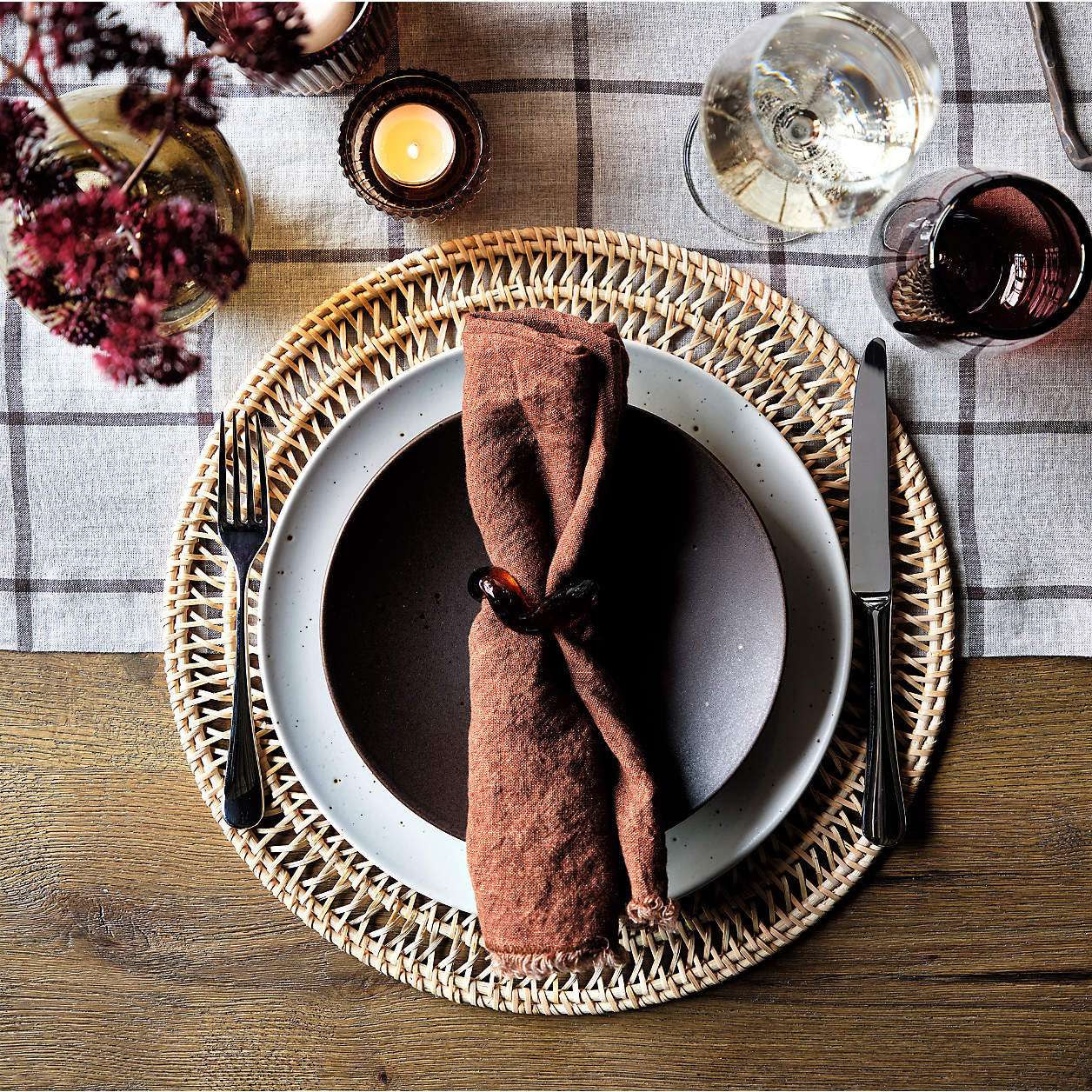 Recycled Glass Amber Napkin Rings, Set of 4 + Reviews | Crate & Barrel | Crate & Barrel