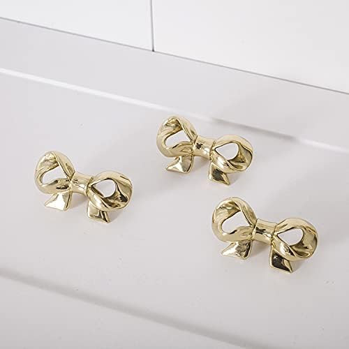 UniDes Pack of 2 Gold Brass Knobs for Dresser,Drawers and Cabinet, Decorative Bow Knobs and Pulls fo | Amazon (US)