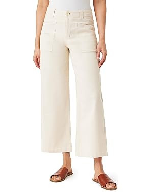 WallFlower Women's Fearless Curvy Wide Leg High-Rise Juniors 27" Ankle Denim and Twill Pants | Amazon (US)