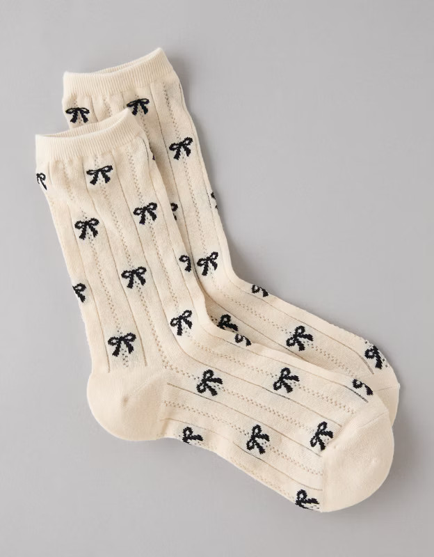 AE Pointelle Crew Socks | American Eagle Outfitters (US & CA)