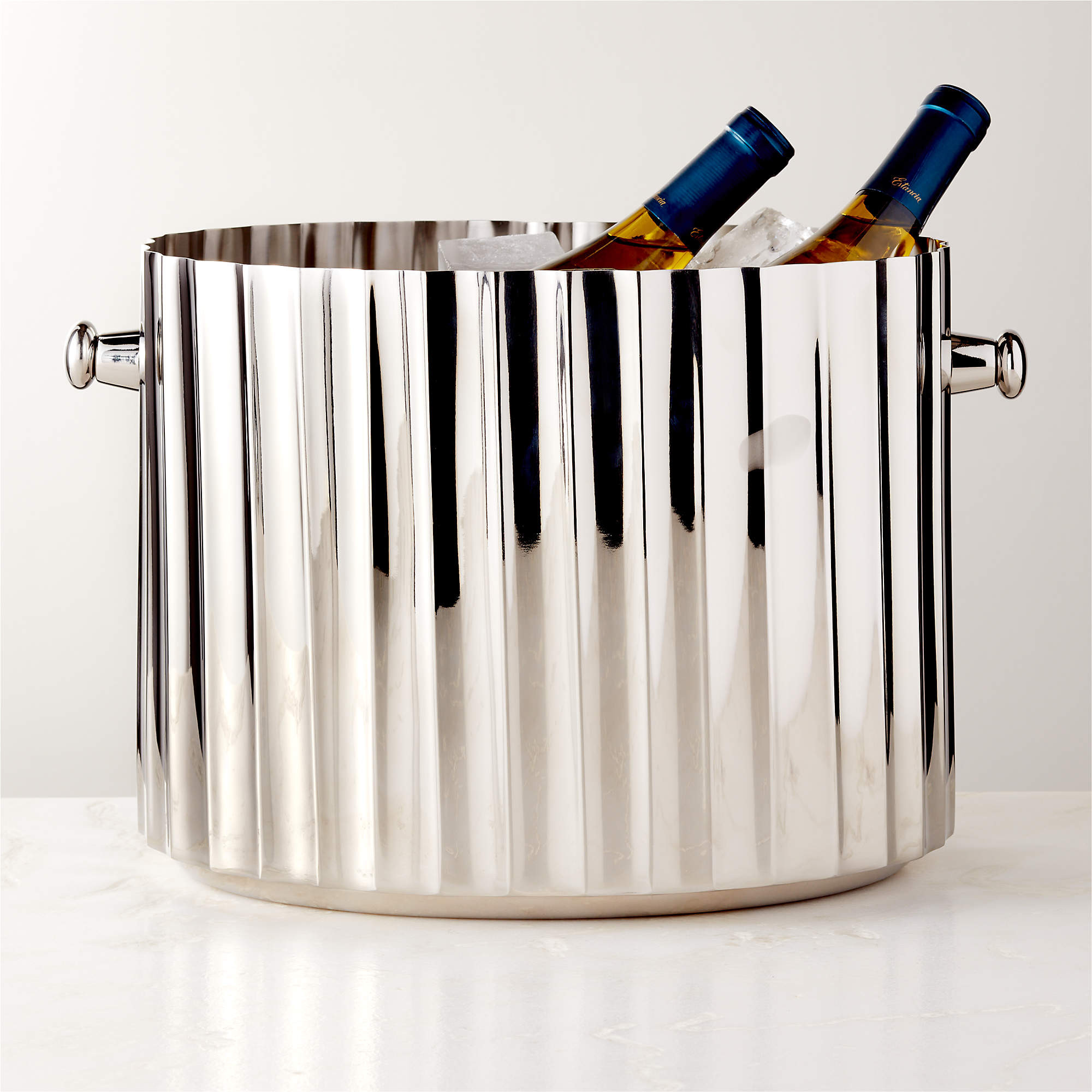 Milano Modern Stainless Steel Champagne Bucket + Reviews | CB2 | CB2