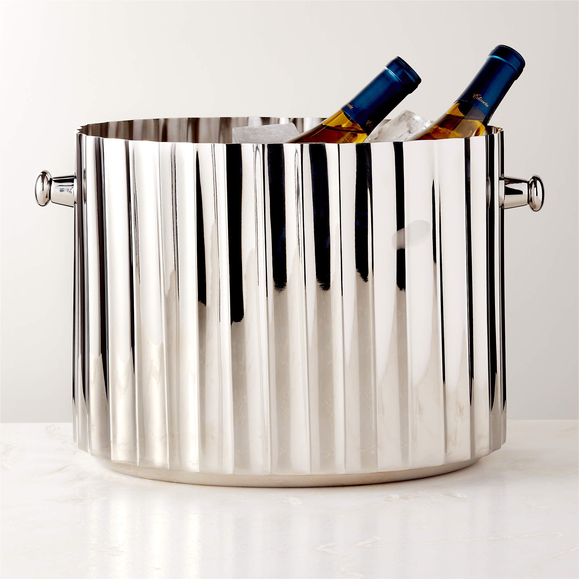 Milano Modern Stainless Steel Champagne Bucket + Reviews | CB2 | CB2