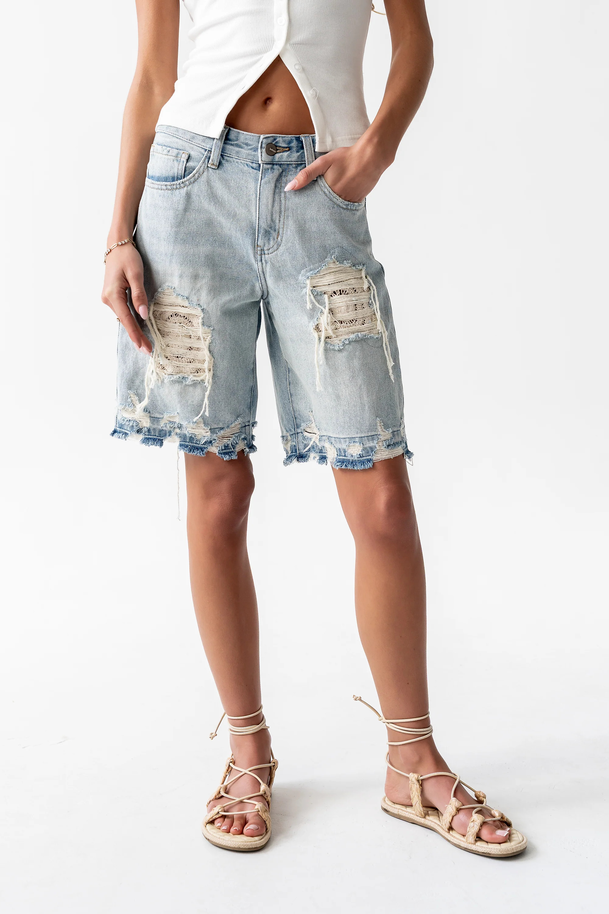 Cashe Distressed Bermuda Shorts | Böhme US
