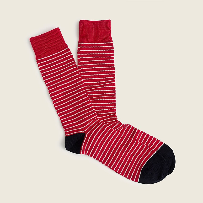 Tipped microstriped socks | J. Crew US