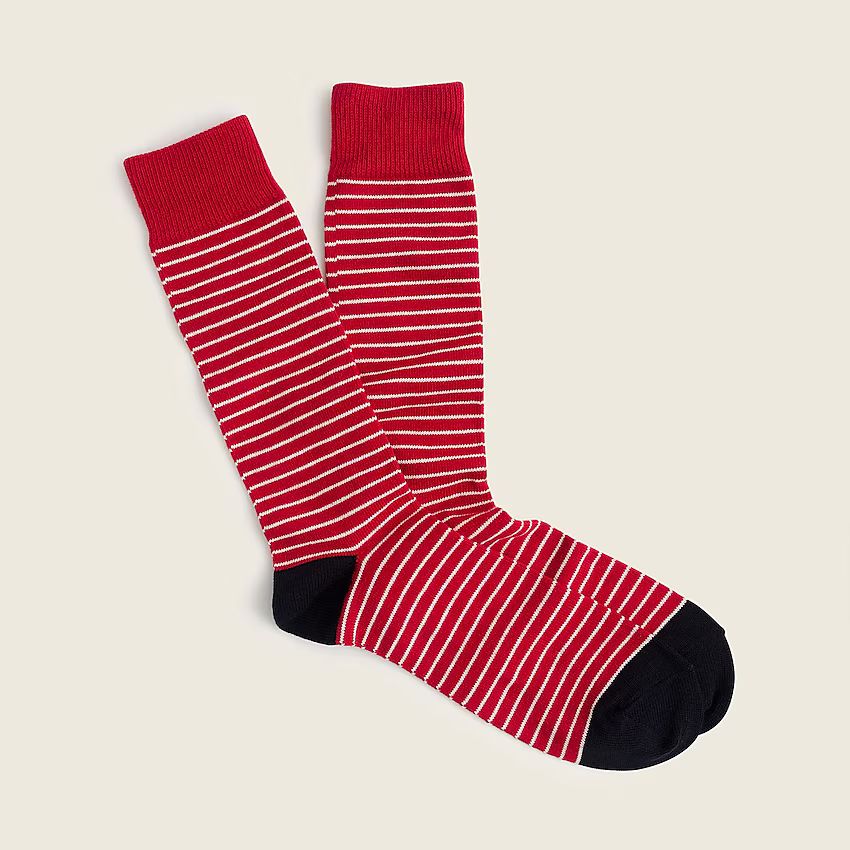 Tipped microstriped socks | J.Crew US